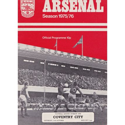 ARSENAL v COVENTRY CITY LEAGUE DIVISION ONE 1975/76