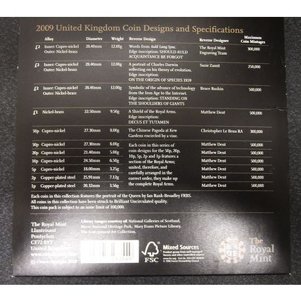2009 Kew Gardens Royal Mint coin set BUNC