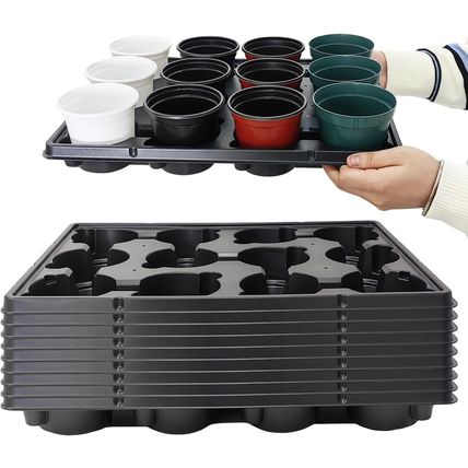 12 Cell round Nursery Pots Trays Thickened Durable Seedling Pots Shuttle Carryin