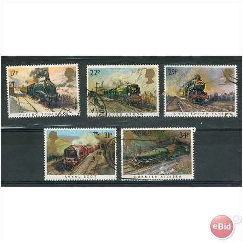 GB stamps 1985 used set - SG 1272-1276 - Famous Trains