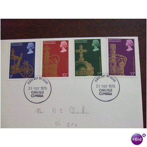 1978 GB 25th Anniversary of Coronation set of 4 fine used stamps Royalty QEII