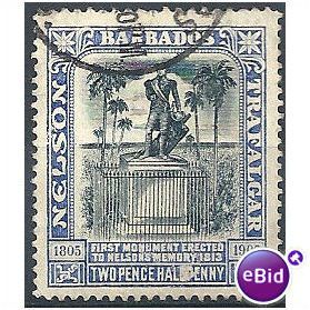 Barbados 1907 SG162 2 1/2d Black & Bright Blue Wmk Multi Crown CA Very Fine Used