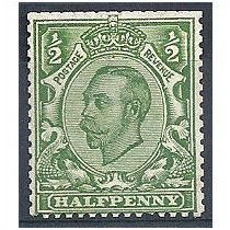 1912 - SG344 1/2d Green Fine Used. Watermark Royal Cypher Simple.