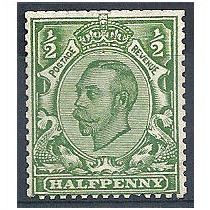 1912 - SG344 1/2d Green Fine Used. Watermark Royal Cypher Simple.