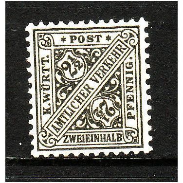 GERMAN STATES WURTTEMBERG OFFICIAL 1906 2 1/2pf GREY SG O182 M MINT