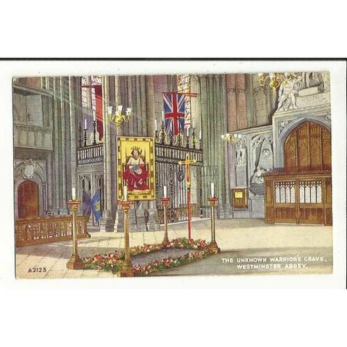 A2123 LONDON Westminster Abbey Unknown Warrior Valentine "Art Colour" Postcard
