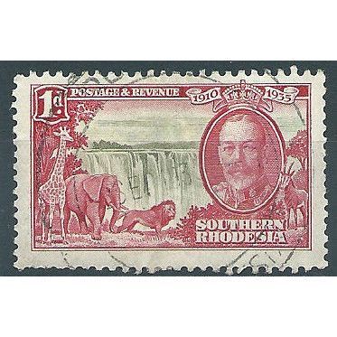 Southern Rhodesia 1935 SG31 1d Olive & Rose-Carmine S Jubilee Fine Used ... .