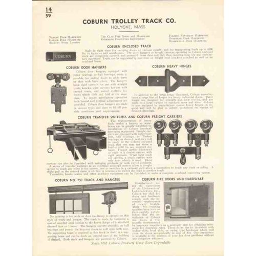coburn trolley track company 1936 door hangers hinges vintage catalog