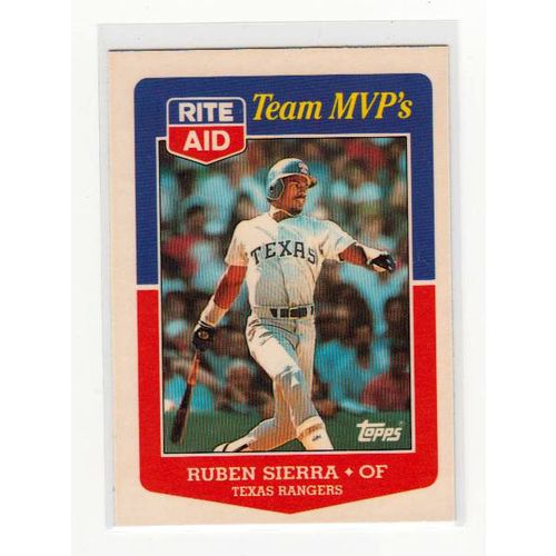 1988 Topps Rite Aid Team MVP’s Ruben Sierra card #25- Rangers