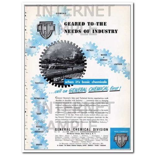 ALLIED CHEMICAL DYE CORP 1948 Geared to industry needs vintage ad