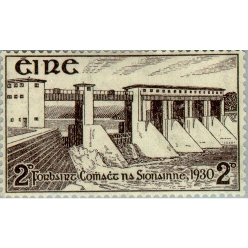 Eire Ireland 1930 2d Agate Mounted Mint MM SG 92 Sc83 stamp Shannon Hydroeletric