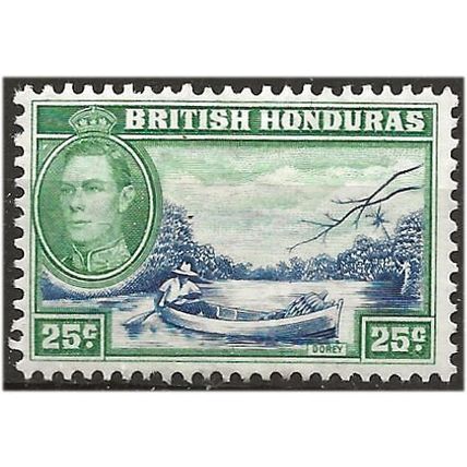 British Honduras 1938 SG157 25c Blue & Green Mounted Mint . .. .