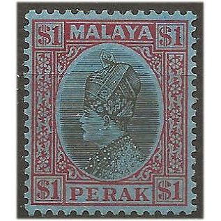 Perak 1936 SG100 $1 Black & Red/Blue Mounted Mint . .. .