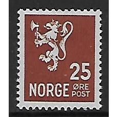 NORWAY 1937 NEW LION 25 ORE BROWN SG 289 M/ MINT