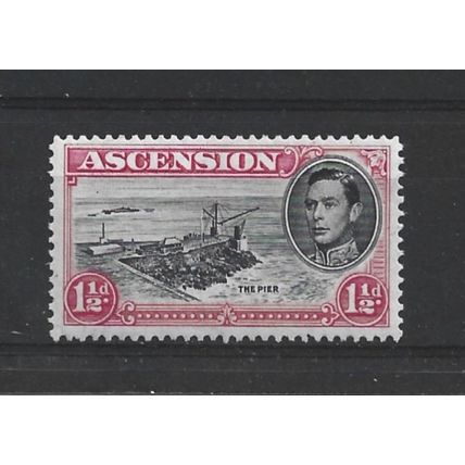 Ascension.SG40df 1 1/2d The Pier (Black and Rose-Carmine).Mounted Mint.Aug24b