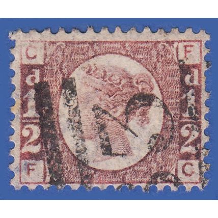GB QV 1870 1/2d ROSE PLATE 14 FC SG49 GU