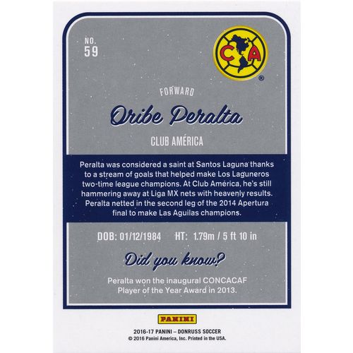 2016 Donruss Soccer 59 Oribe Peralta Club America