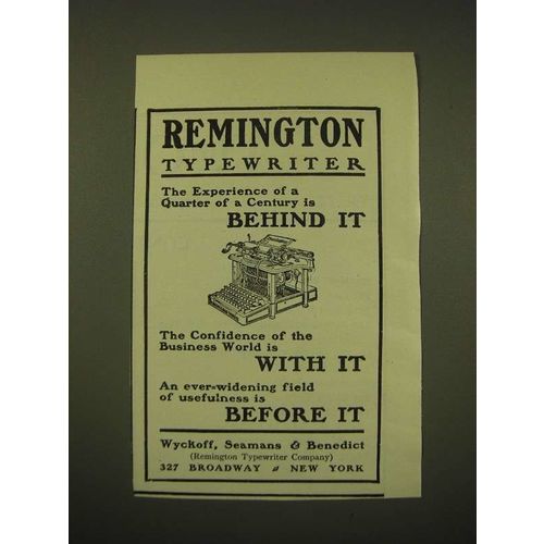 1902 Remington Typewiter Ad - The experience of a quarter century
