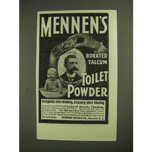 1903 Mennen's Borated Talcum Toilet Powder Ad - Shaving