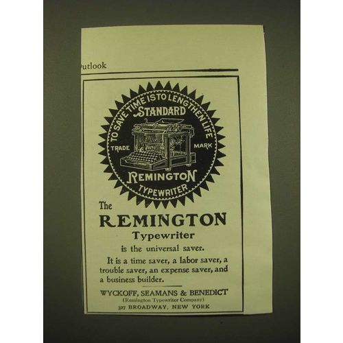 1902 Remington Typewiter Ad - To save time is to lengthen life