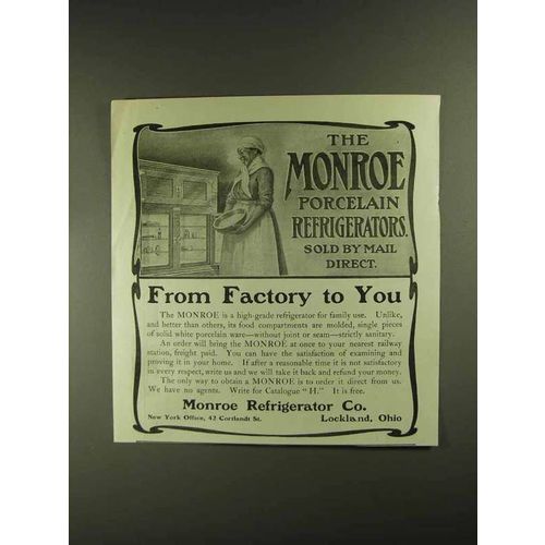 1903 Monroe Refrigerator Ad - From Factory To You