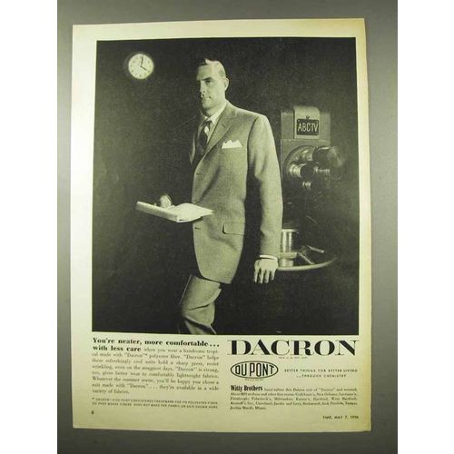 1956 Du Pont Dacron Suit Ad - Neater, Comfortable