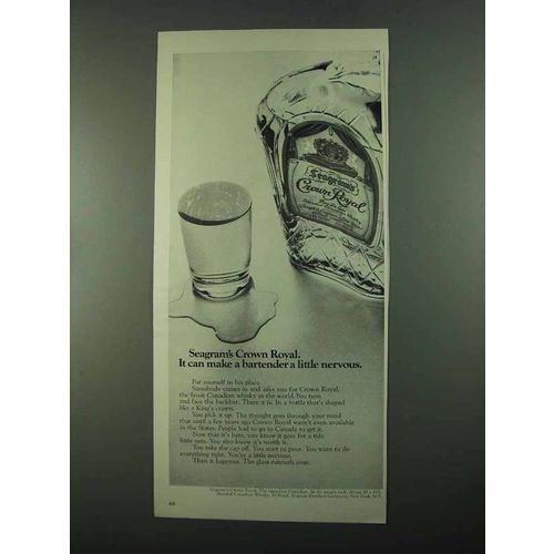 1969 Seagram's Crown Royal Bourbon Ad - Make Nervous