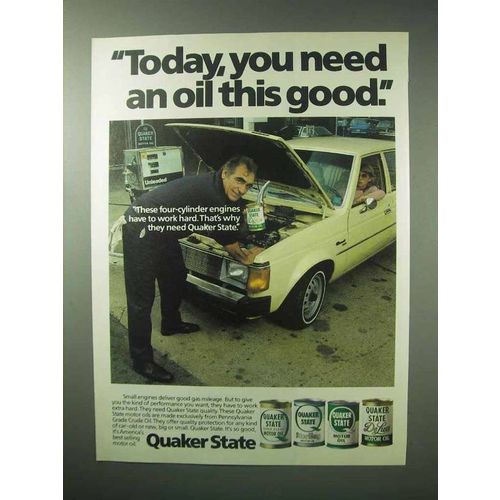 1983 Quaker State Motor Oil Ad - You Need Oil This Good