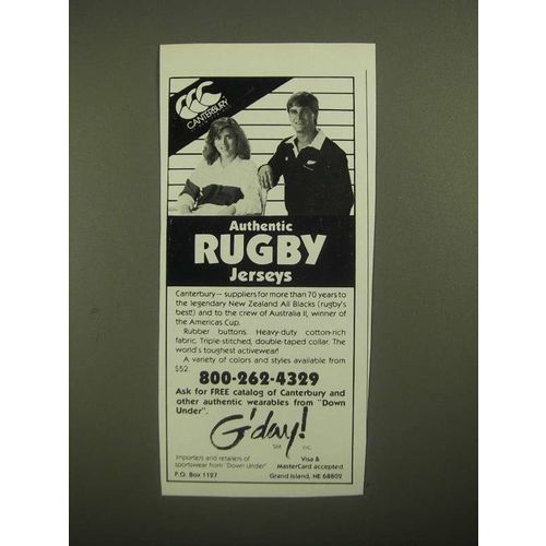 1987 Canterbury Rugby Jerseys Ad