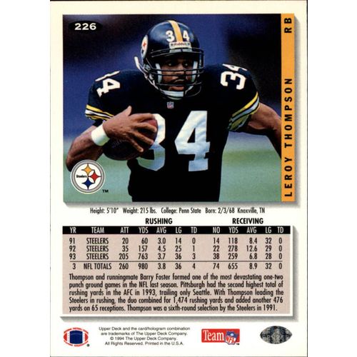 1994 Collector's Choice Football Leroy Thompson #226