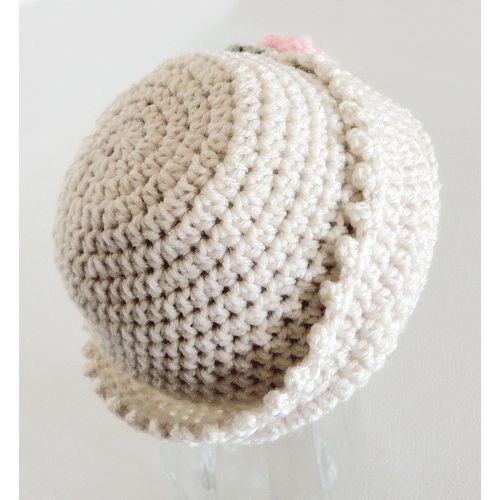 Hat #H01 girls crochet bucket cap flower 3 - 5 years