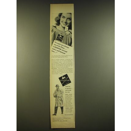 1944 Rainfair Raincoat Ad - It's a pair you always see at the plaza