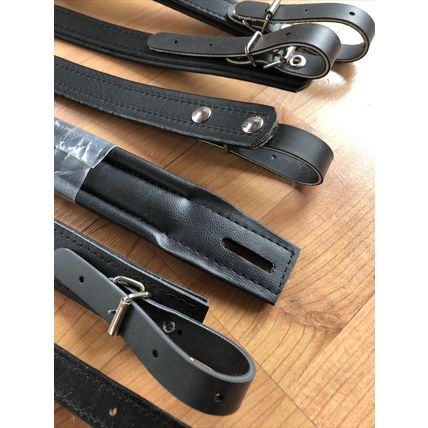 Mixed Variety Lot Black Leather Accordion Straps 9 Pieces LOT B !