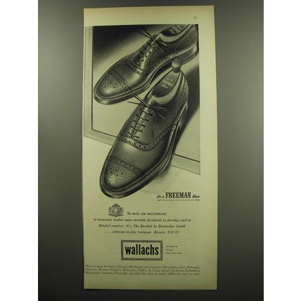 1949 Wallachs Freeman Shoes Ad - So wise an investment in luxurious leather