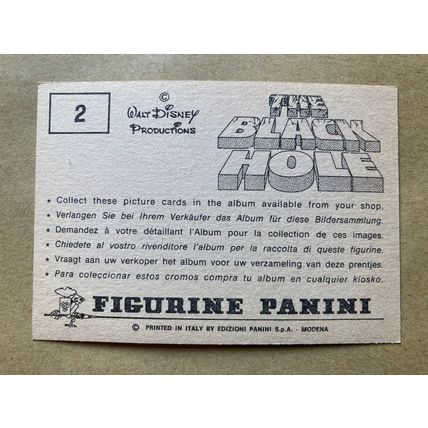 The Black Hole Sticker # 2 (A) unused 1980 Panini Disney Sci-fi