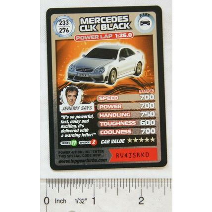 Top gear Turbo Challenge card - Mercedes CLK Black