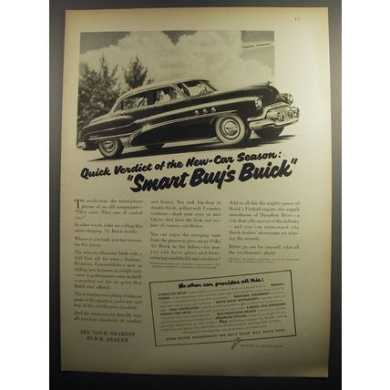 1951 Buick Special Car Ad - Quick verdict of the new-car season