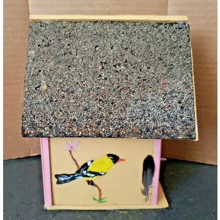 Handmade Homemade Folk Art Bird Themed Decorative Indoor Birdhouse