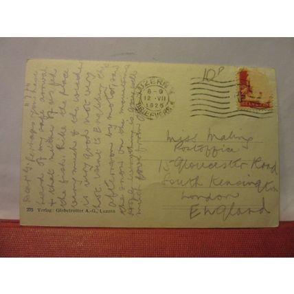 SEEBRUCKE, LUZERN, SWITZERLAND used postcard 1926 pm =
