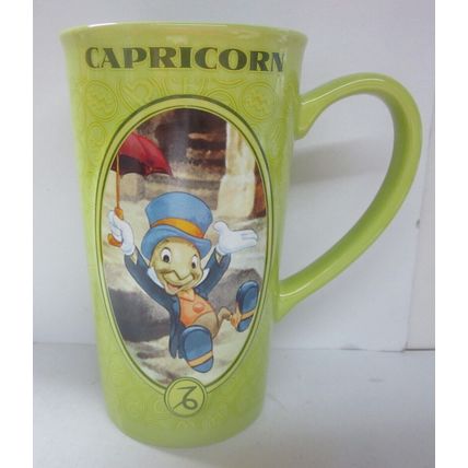 Disney Astrology Tall Mug ceramic green Jiminy Cricket Capricorn