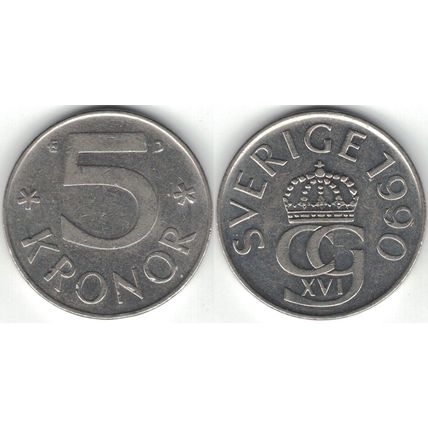 Sverige / Sweden - 5 krona 1990