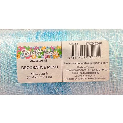 Decorative Sparkled Mesh Variegated Blue Bright Ideas 10" X 30 Feet #200
