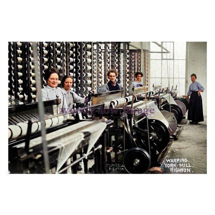 ptc3148 - Lancs. - Women Warping at York Cotton Mill in Rishton - print 6x4