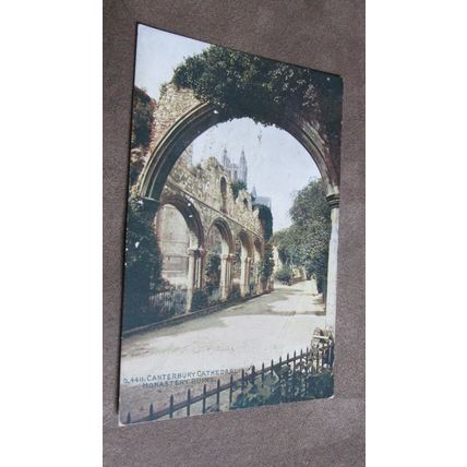 Early Photochrom Postcard - Canterbury Cathedral Monastery Ruins, Kent