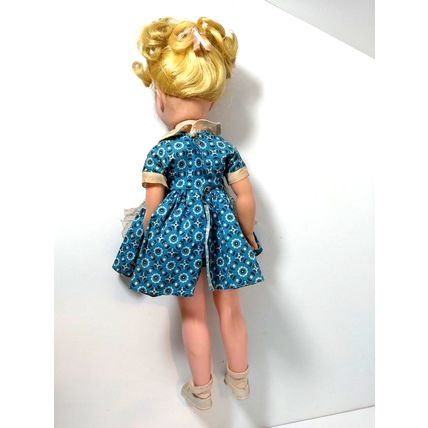 Miss Sunbeam Bread Advertising Doll Wearing Blue Floral Dress - Adorable! VTG