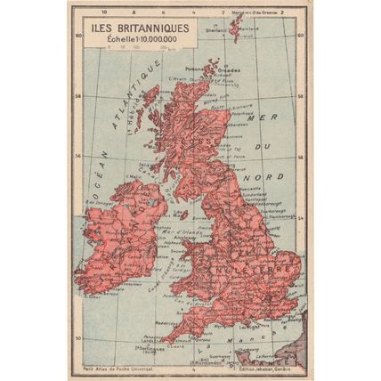 United Kingdom Iles Britanniques Great Britain UK French Map Old Postcard