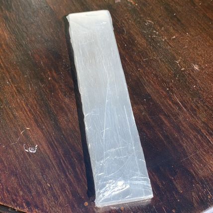 7 Chakras Selenite Wand Charging Plate Crystal Cleansing Etched Symbols 5.78"