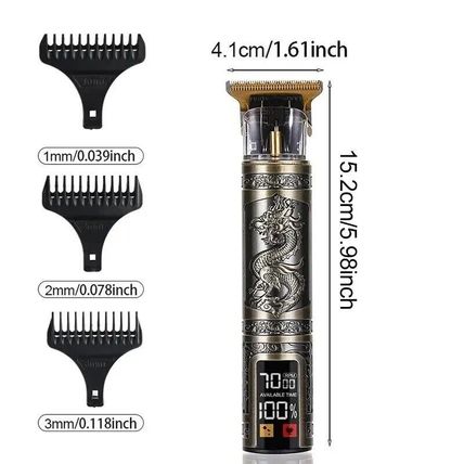 Dragon Phoenix T9 Hair Clipper Hair Trimmer Shaver Three Speed 7000RPM Digital