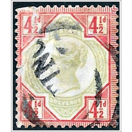 1887-1892 Queen Victoria Jubilee - 4½d carmine/yellowish green (as picture) C2-3