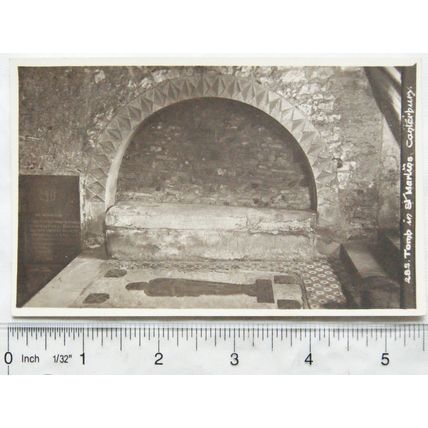 vintage postcard Tomb in St Martins, Canterbury